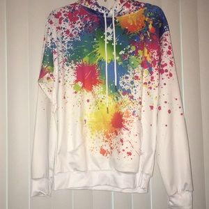 Paint Splatter Artistic Colorful Hoodie